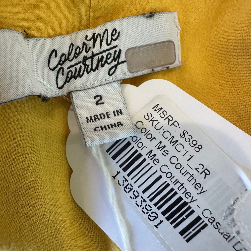 Color Me Courtney Mustard Tiered Ruffle Maxi Dress SIZE 2 Cottage Sundress $400 - Picture 14 of 14